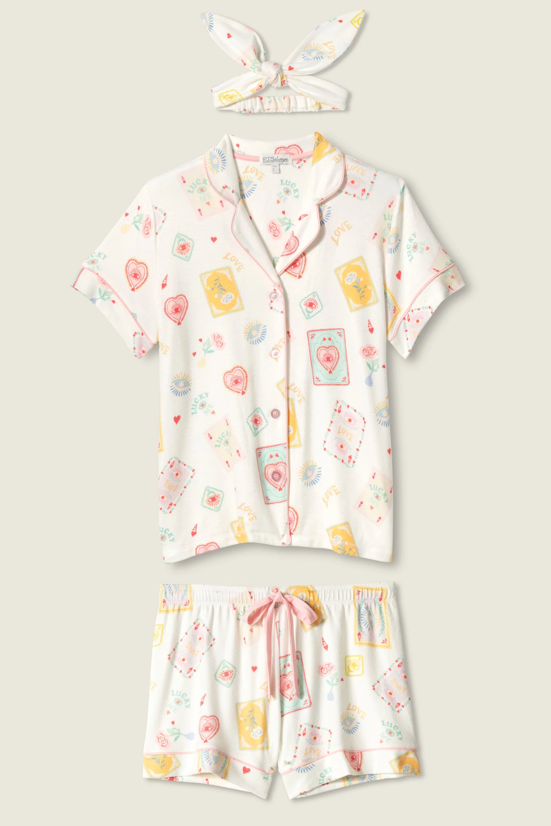 Lucky Me Tarot Card Print 3-Piece PJ Set Sleepwear P.J. Salvage