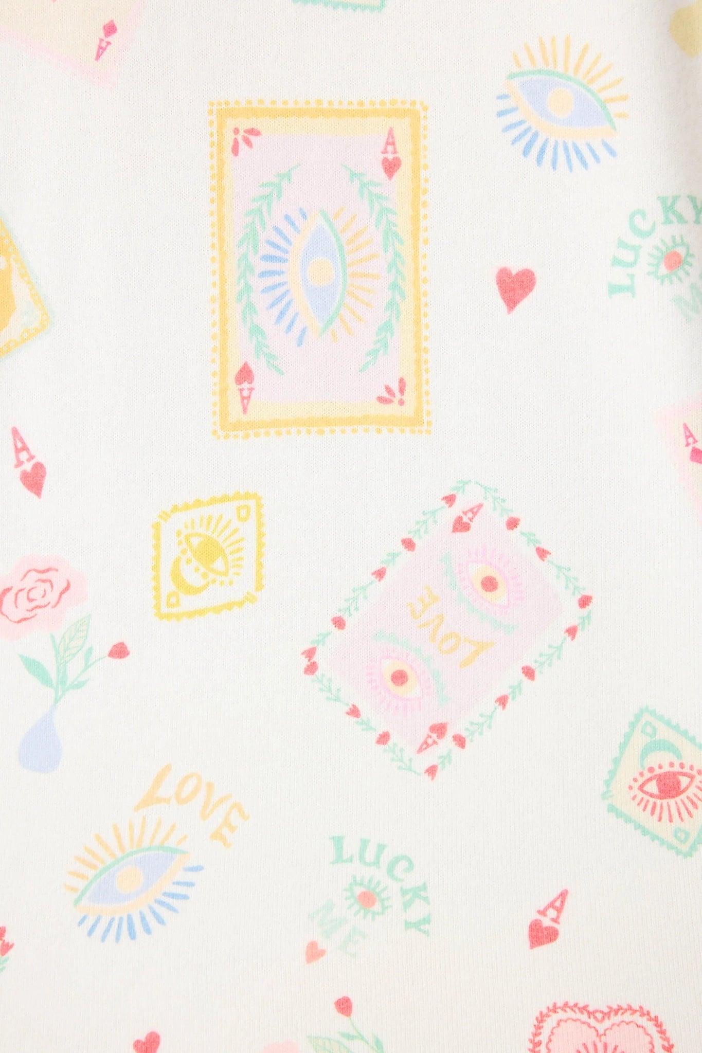 Lucky Me Tarot Card Print Long Sleeve Top Sleepwear P.J. Salvage