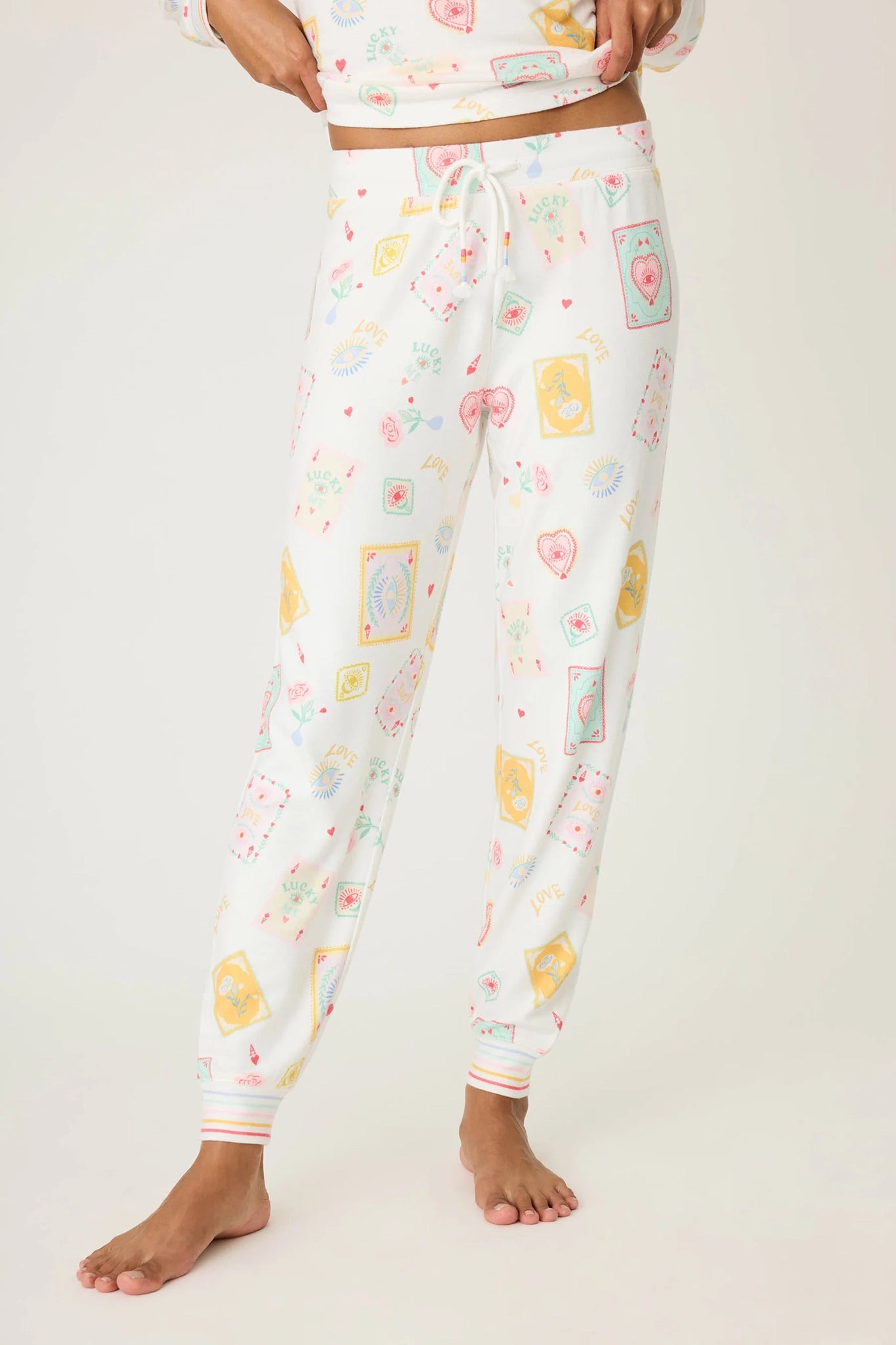 Lucky Me Tarot Card Print Jammie Pants Sleepwear P.J. Salvage