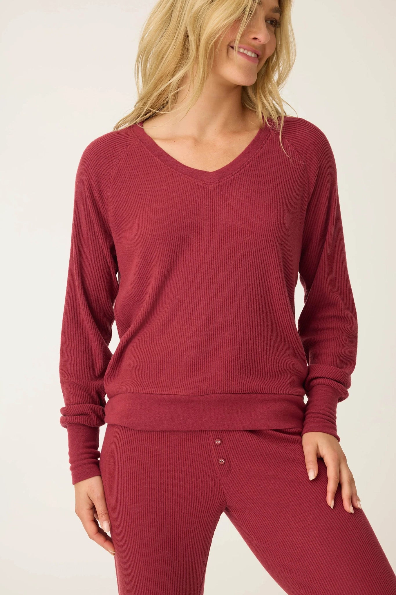 Textured Essentials Long Sleeve Top Sleepwear P.J. Salvage