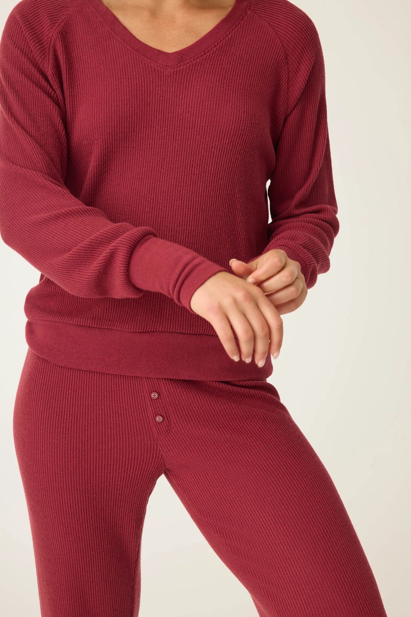 Textured Essentials Long Sleeve Top Sleepwear P.J. Salvage