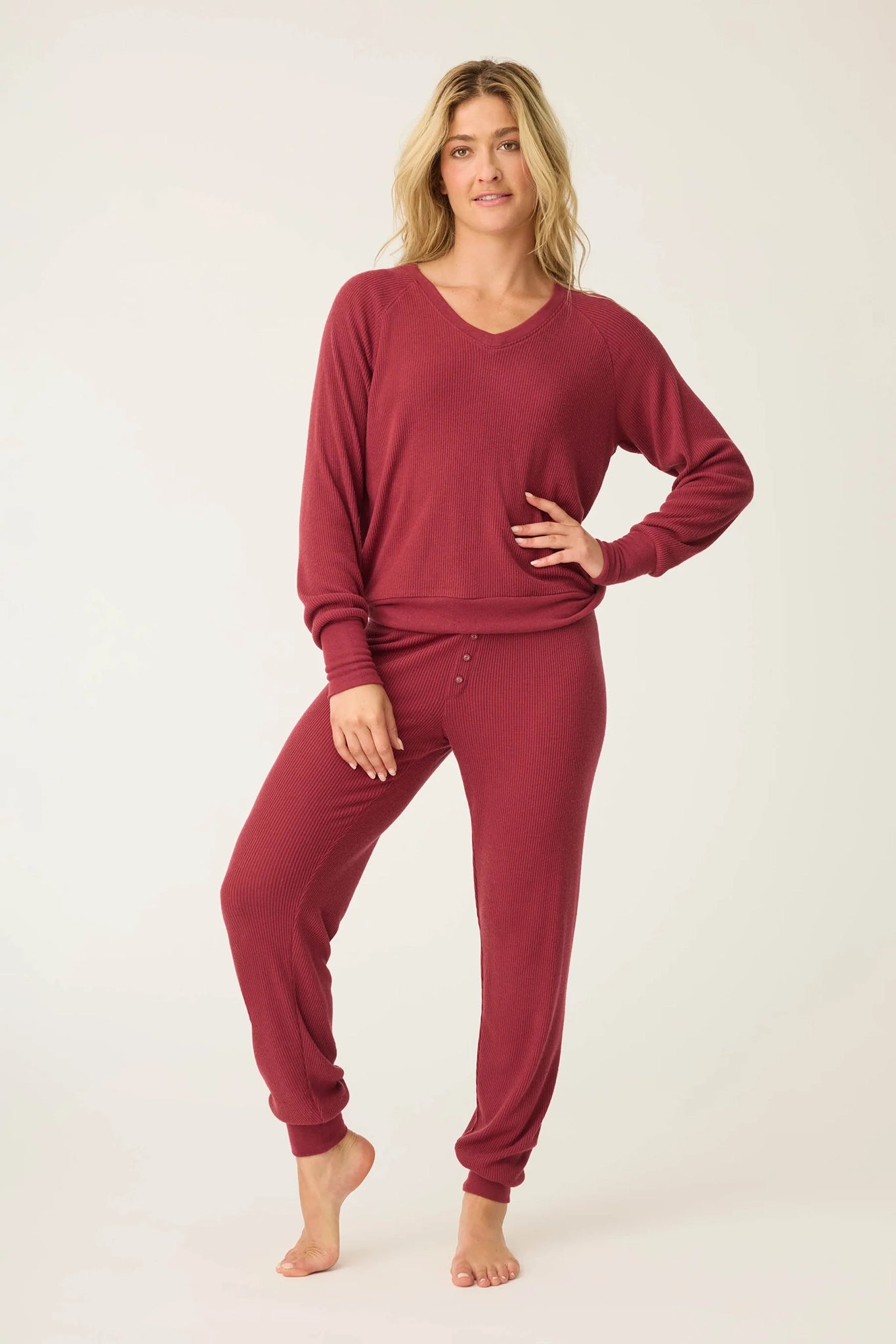 Textured Essentials Long Sleeve Top Sleepwear P.J. Salvage