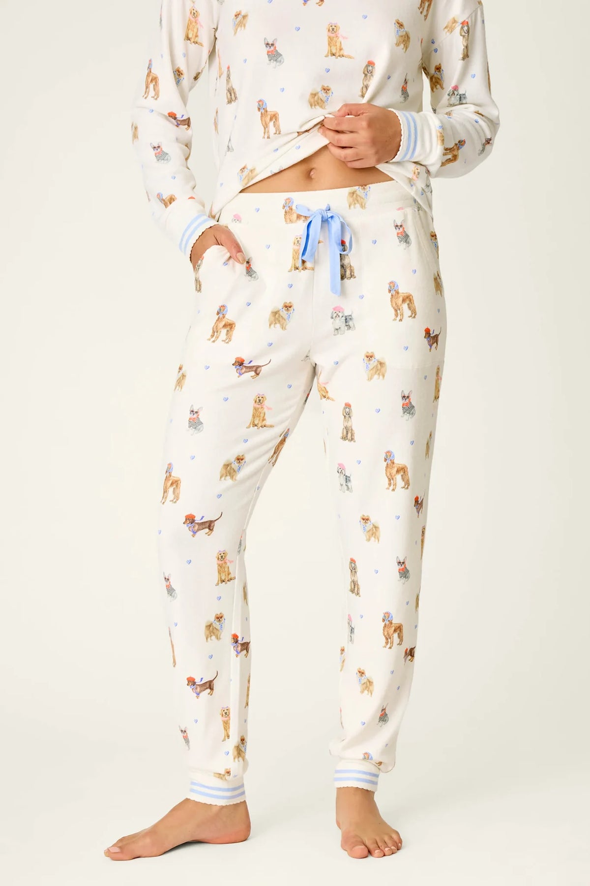 Meet Me in Pawris Dog Print Jogger Pajama Pants Loungewear P.J. Salvage