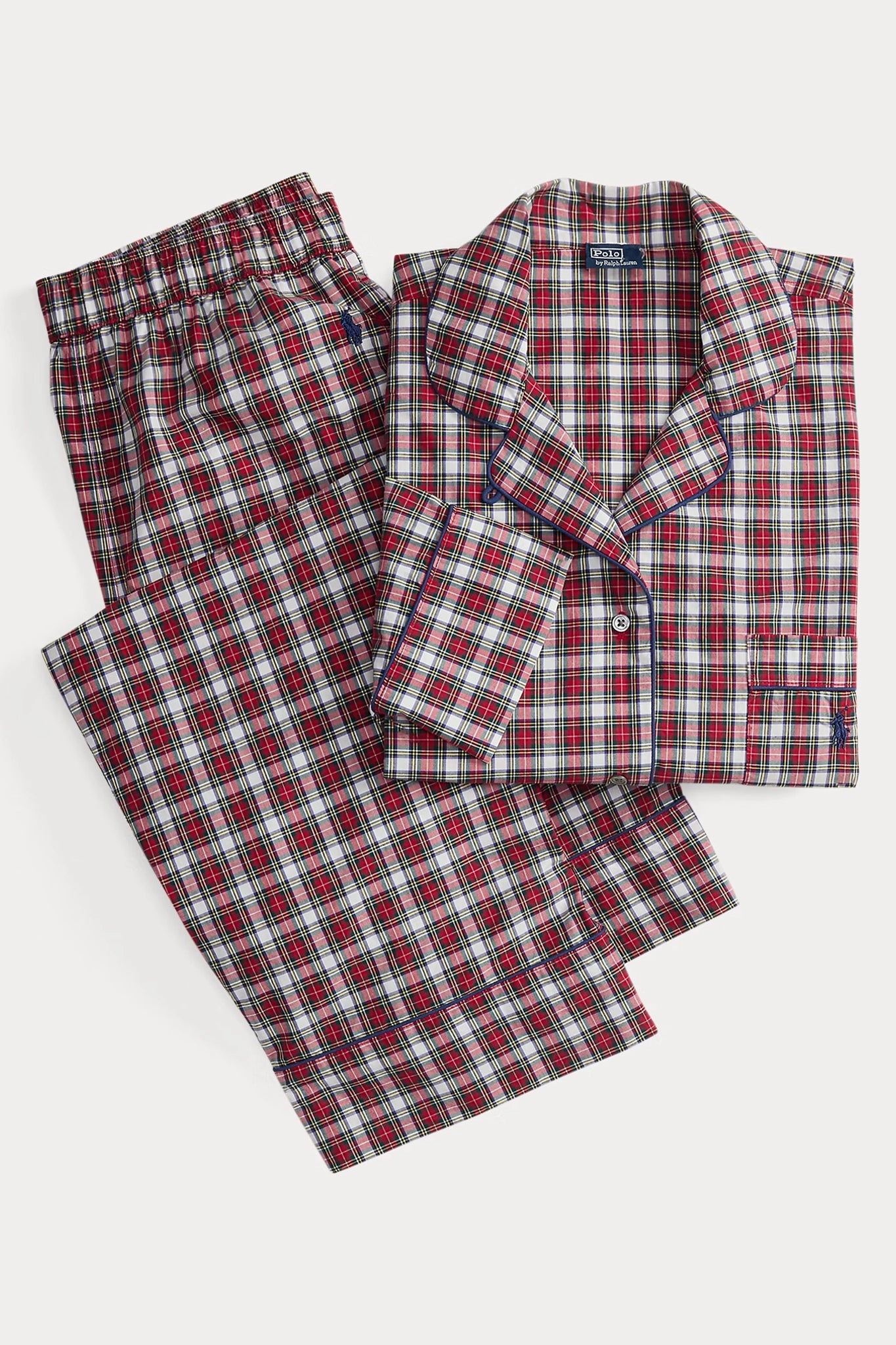 Plaid Poplin Long-Sleeve Pajama Set Sleepwear Polo Ralph Lauren