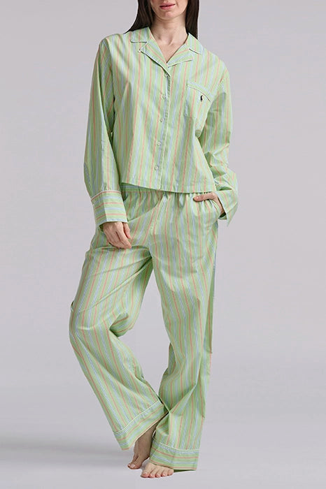 Striped Poplin Long-Sleeve Pajama Set Sleepwear Polo Ralph Lauren