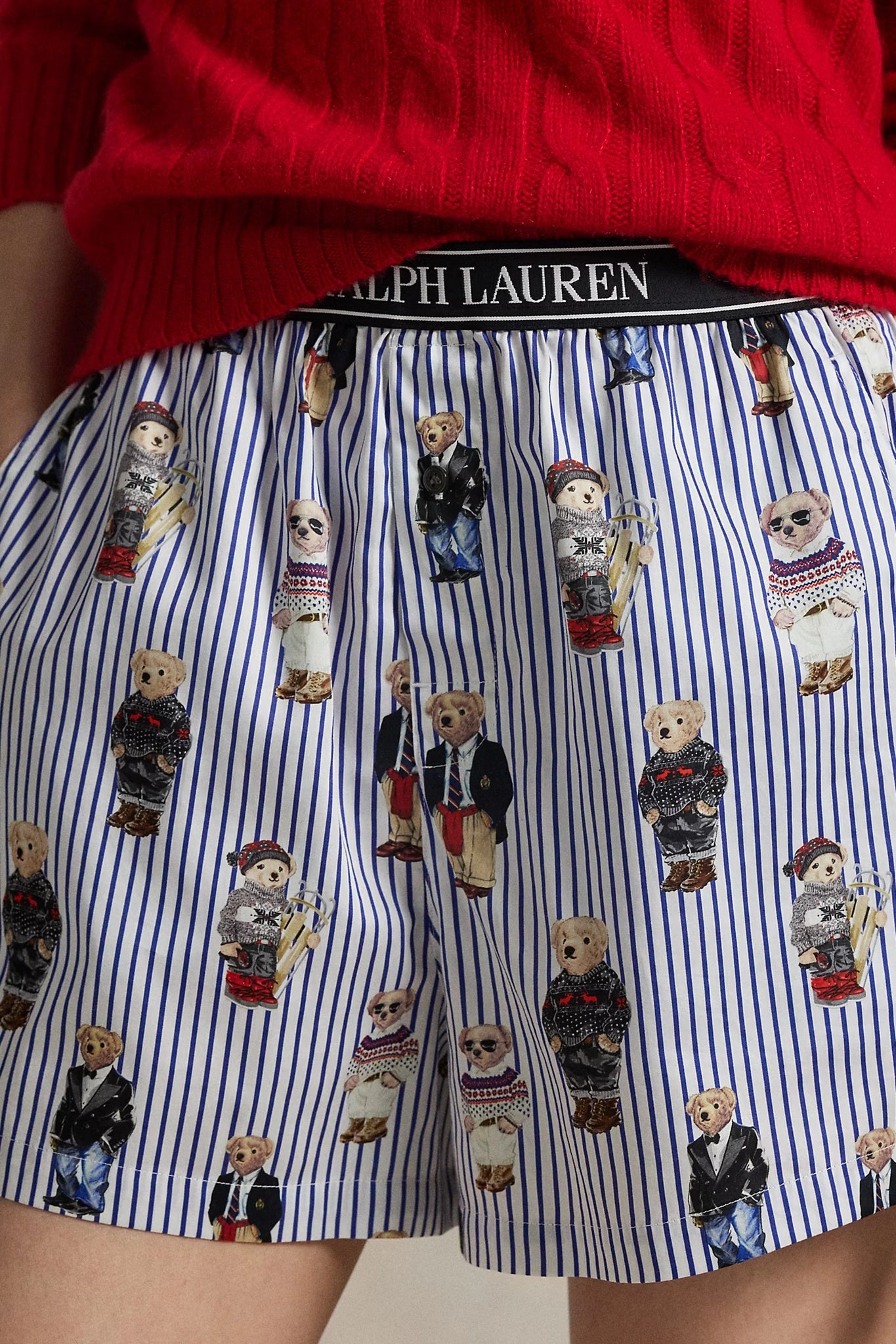 Striped Polo Bear Cotton Sateen Boxer Sleepwear Polo Ralph Lauren