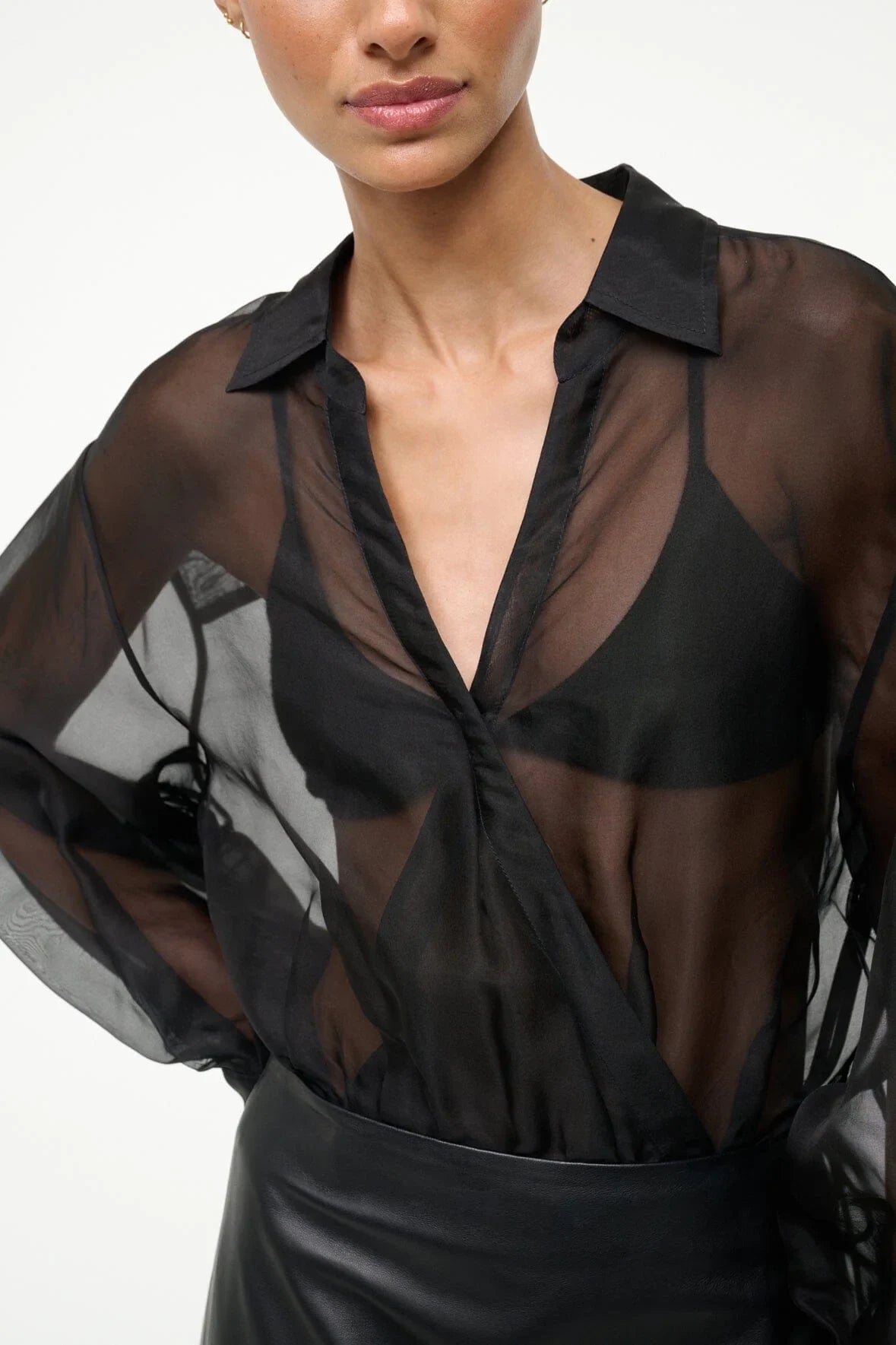 Eve Silk Bodysuit Tops STAUD