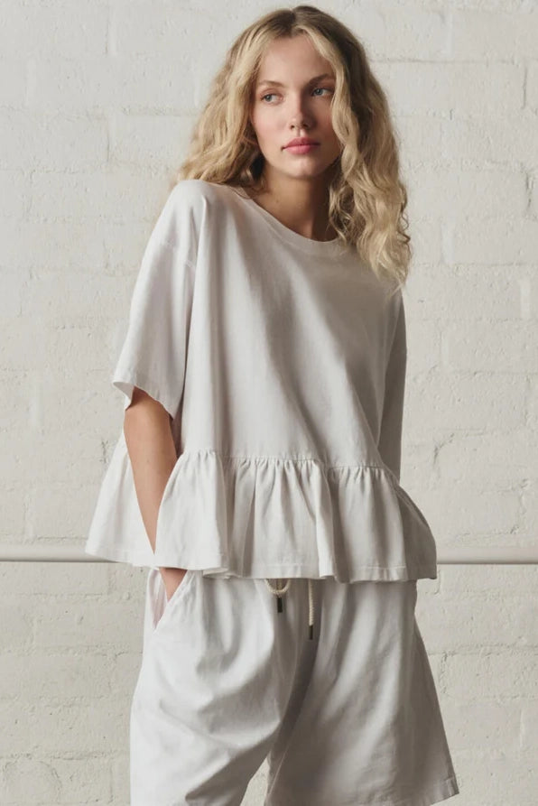The Oversized Ruffle Peplum Tee T-Shirts &amp; Tanks The Great