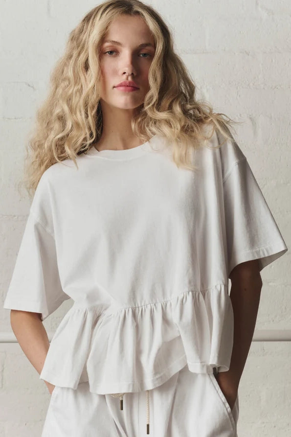 The Oversized Ruffle Peplum Tee T-Shirts &amp; Tanks The Great