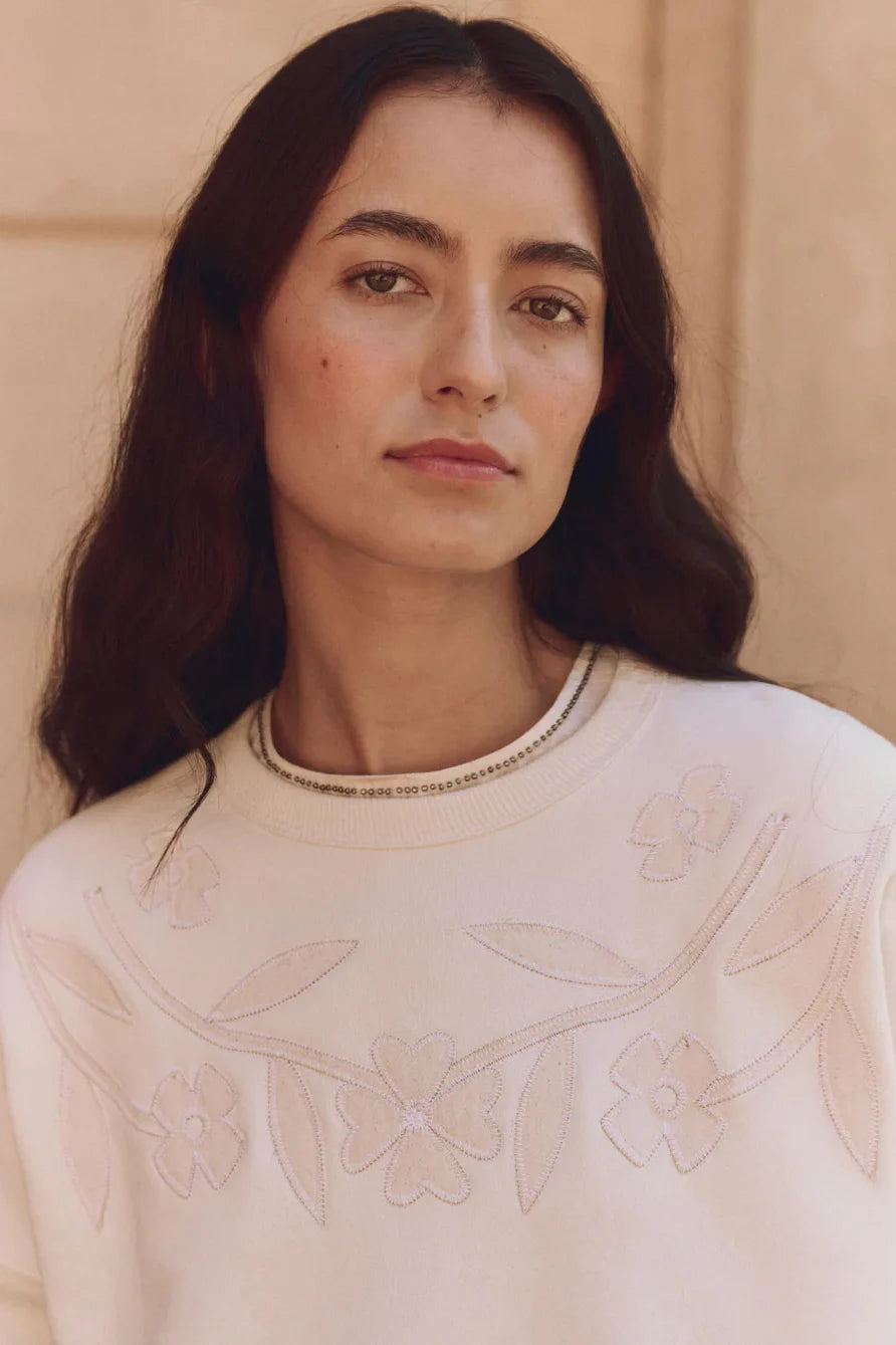 The Floral Applique Teammate Sweatshirt Sweaters &amp; Knits The Great