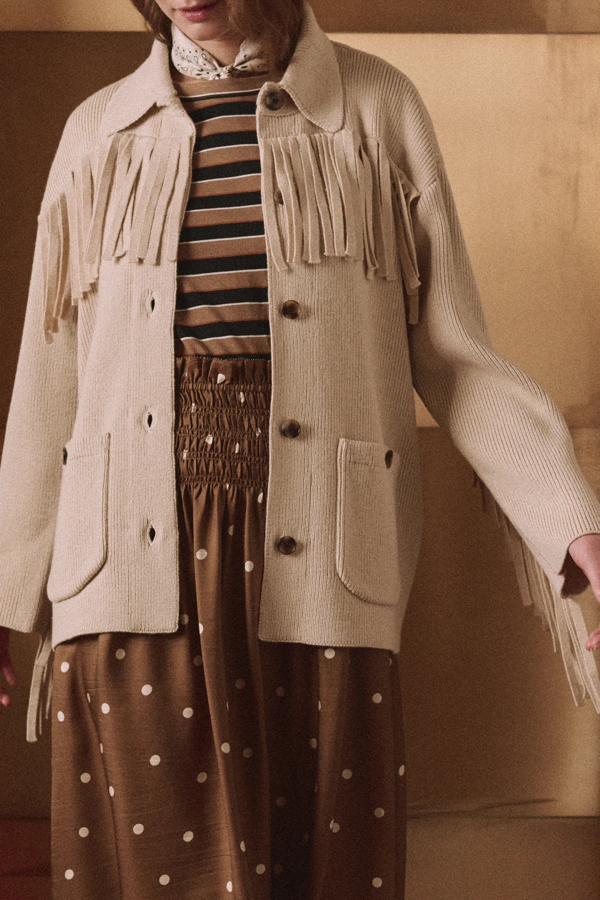 The Western Fringe Sweater Jacket Sweaters & Knits The Great