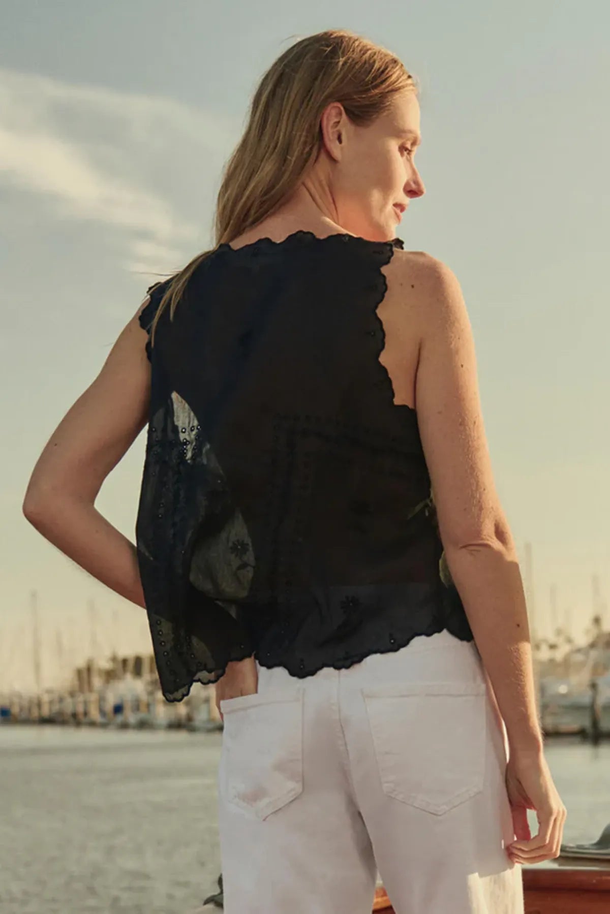 The Scalloped Eyelet Tank T-Shirts &amp; Tanks The Great