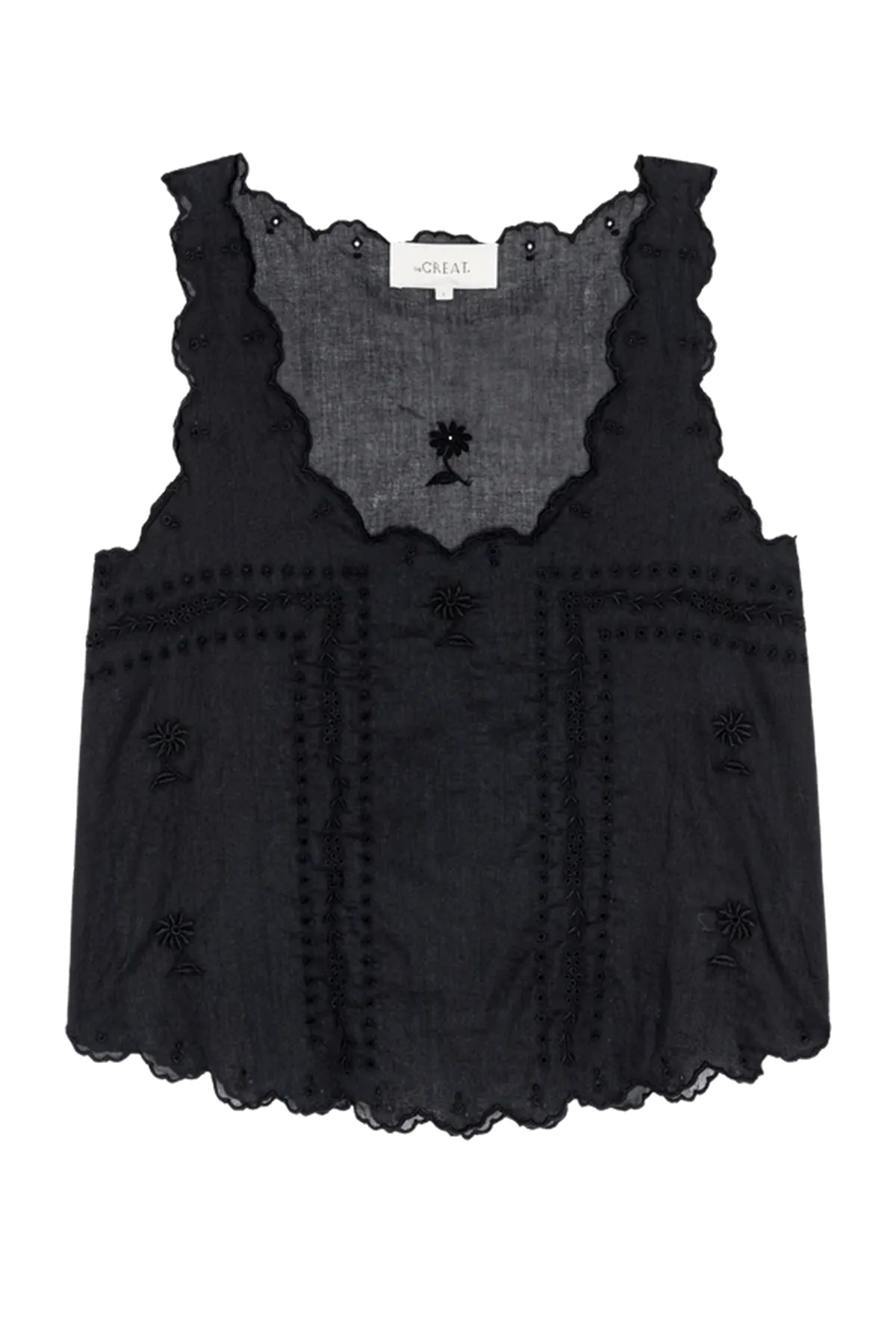 The Scalloped Eyelet Tank T-Shirts & Tanks The Great