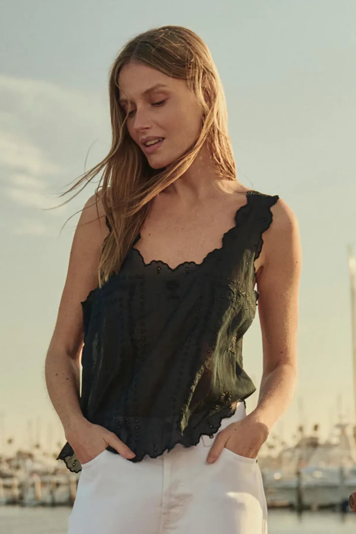 The Scalloped Eyelet Tank T-Shirts &amp; Tanks The Great
