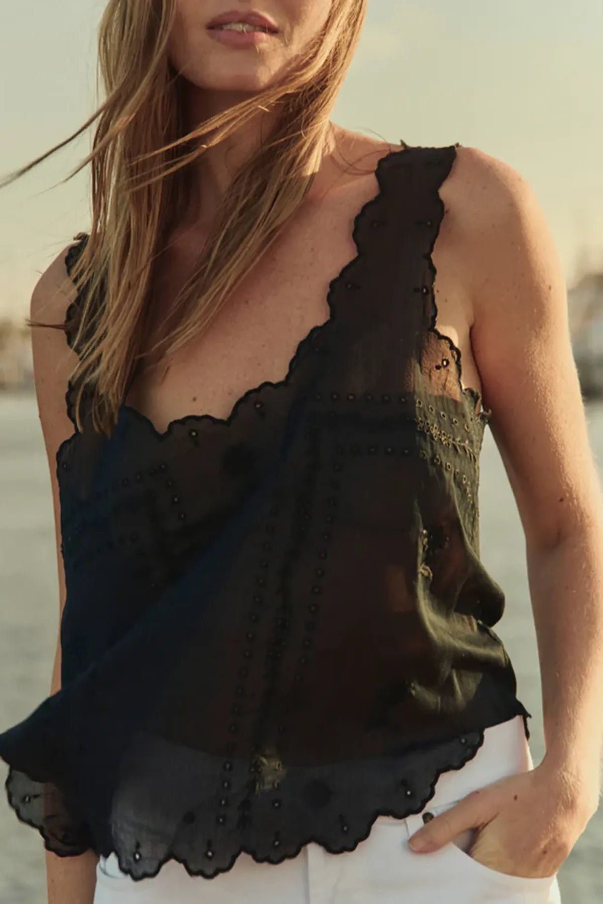 The Scalloped Eyelet Tank T-Shirts &amp; Tanks The Great