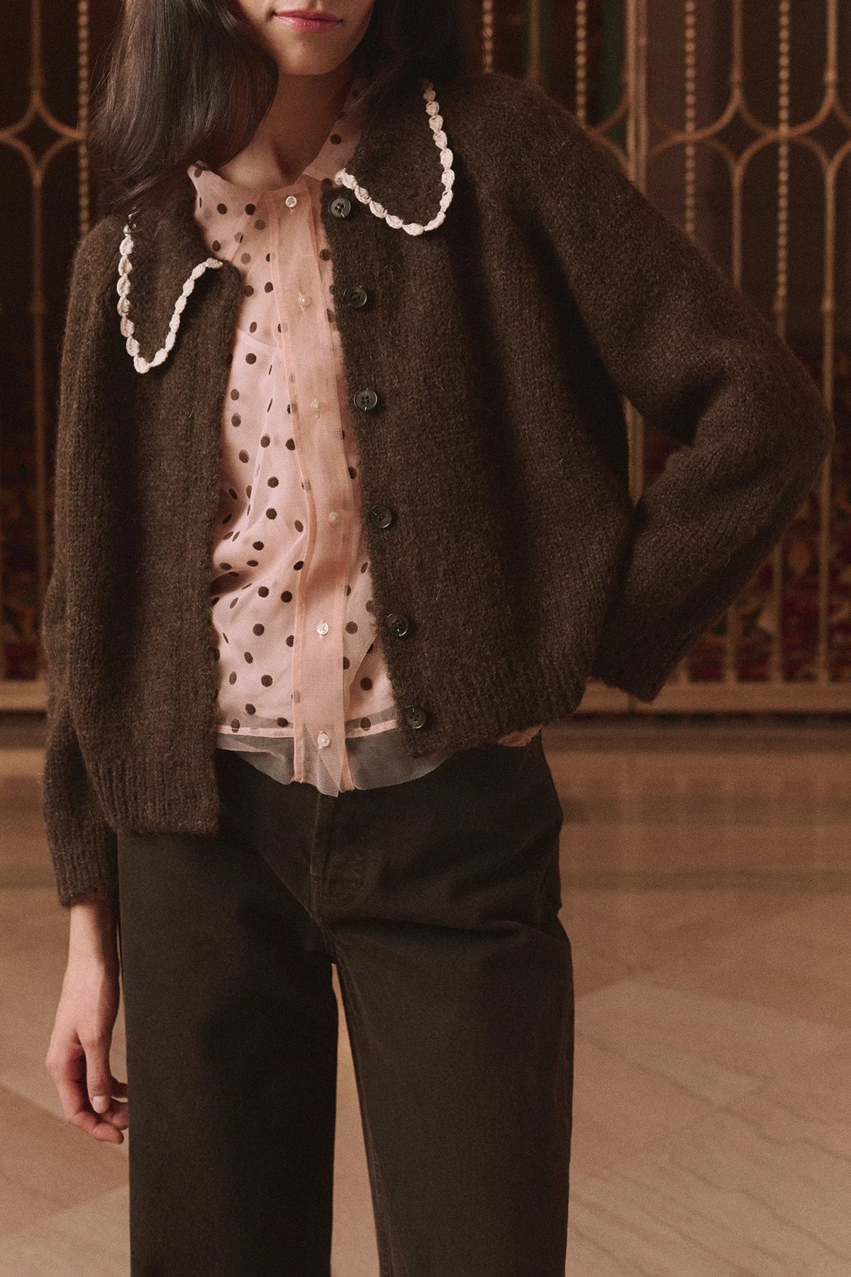 The Crochet Collar Cardigan Sweaters & Knits The Great