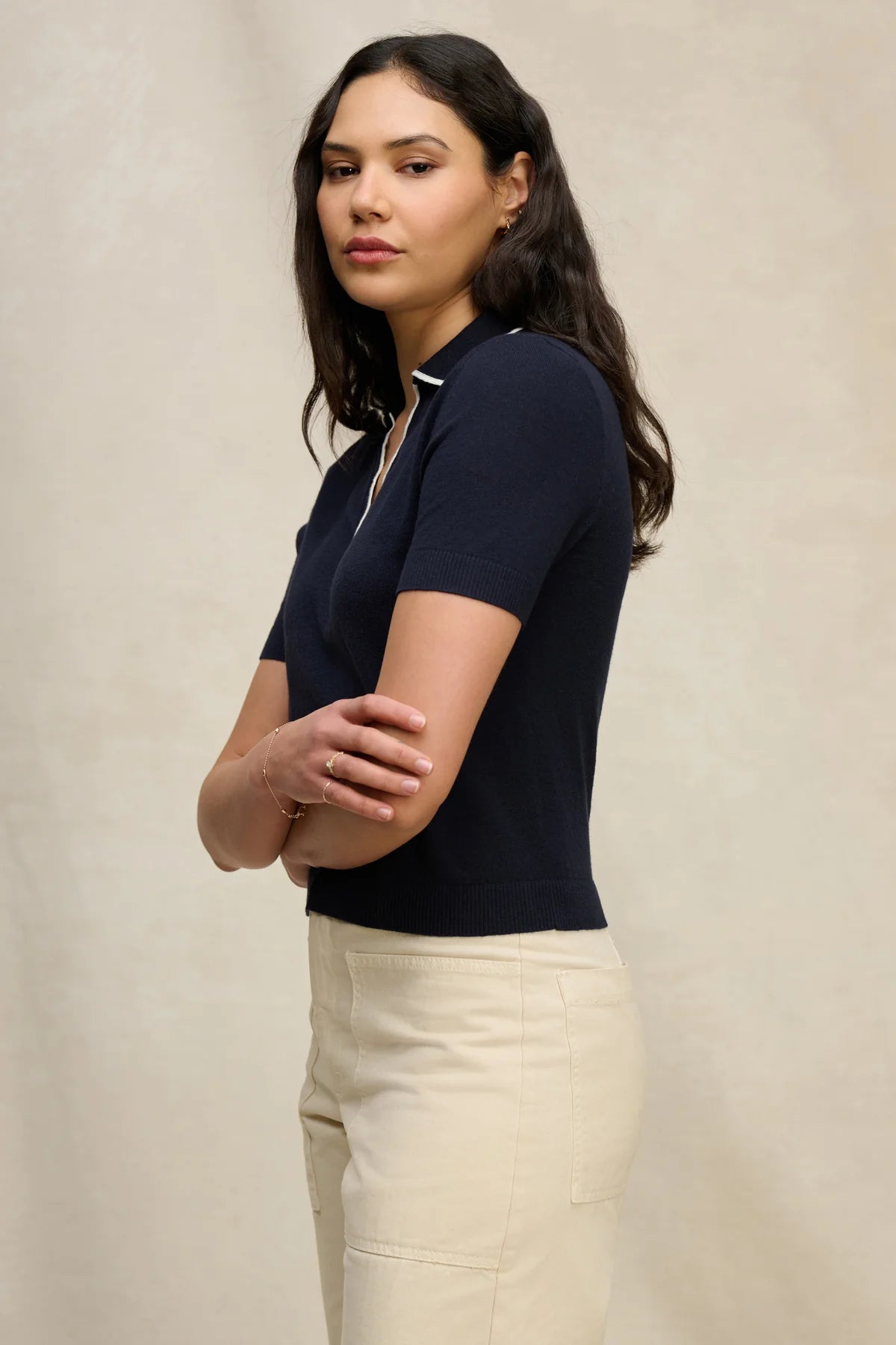 Abela Cotton Cashmere Sweater Polo Sweaters & Knits Velvet by Graham & Spencer