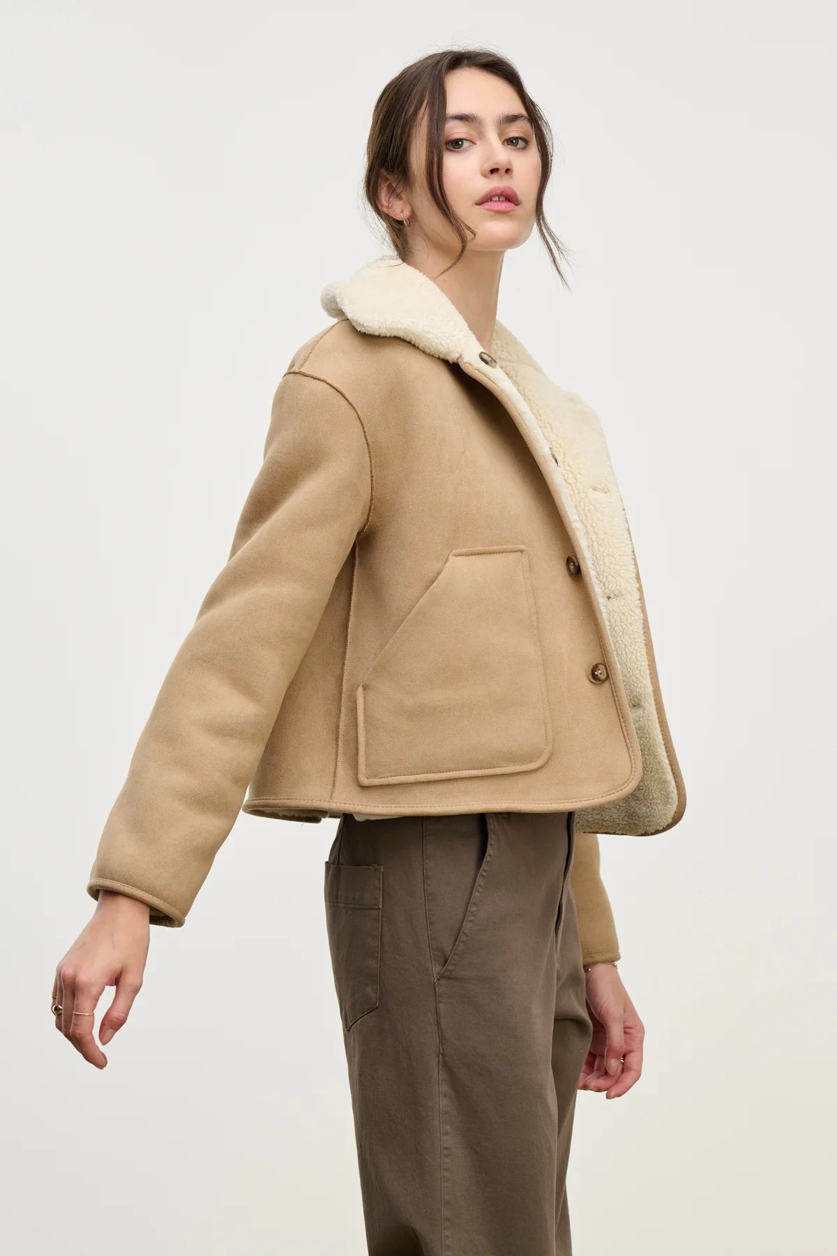 Amara Sherpa Reversible Jacket Jackets & Coats Velvet by Graham & Spencer