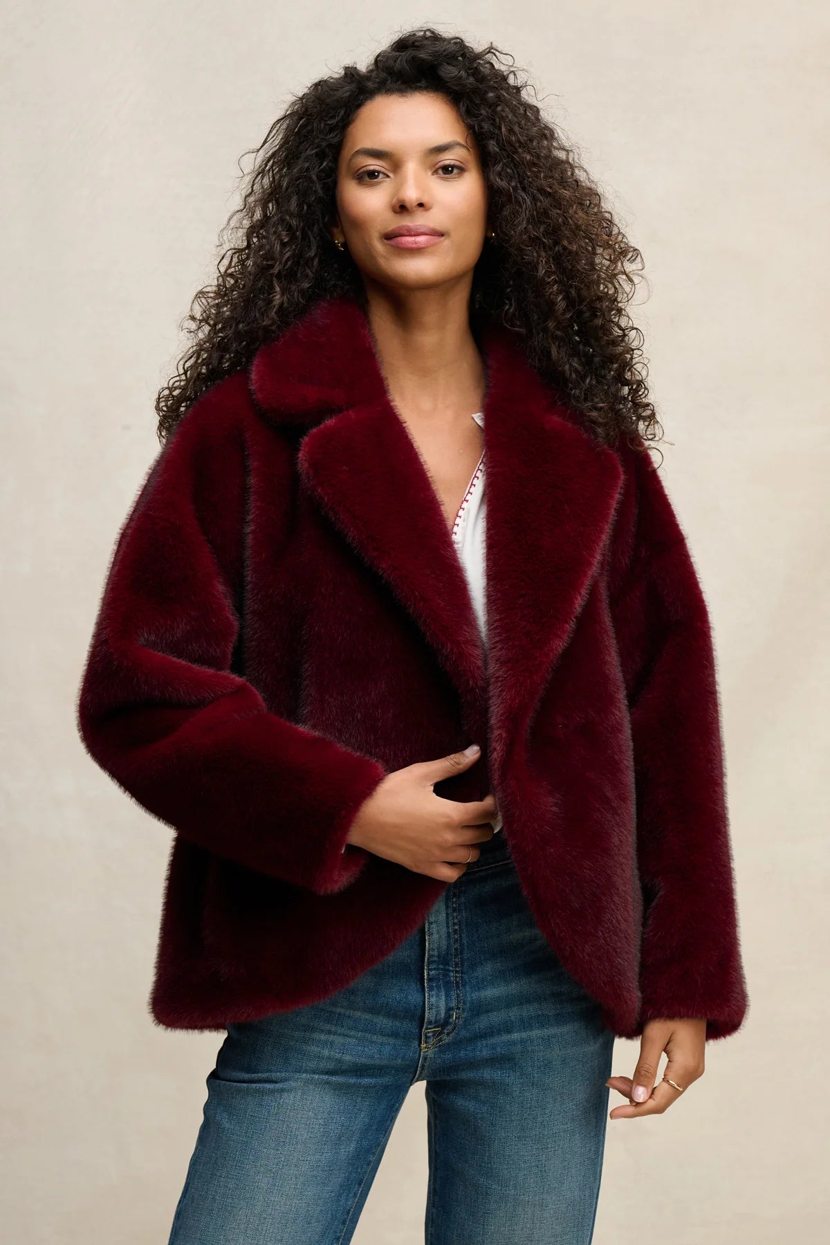 Carolyn Faux Fur Jacket Jackets & Coats Velvet by Graham & Spencer
