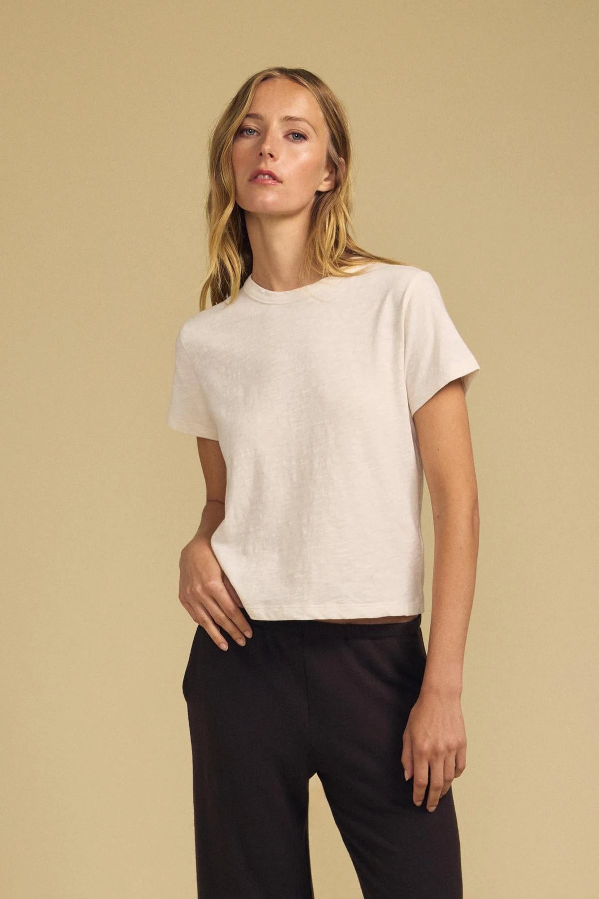 Leigh Vintage Cotton Jersey Short Sleeve Crew Neck Tee Shirts &amp; Tops Velvet
