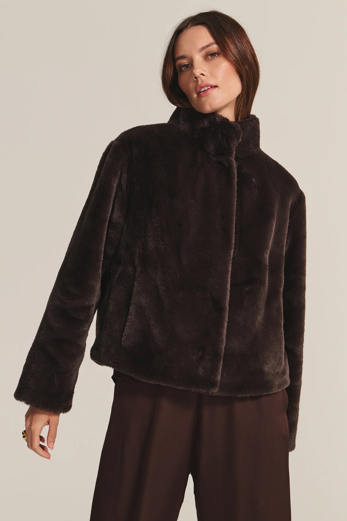 Sheena Luxe Faux Fur Jacket Jackets & Coats Velvet by Graham & Spencer