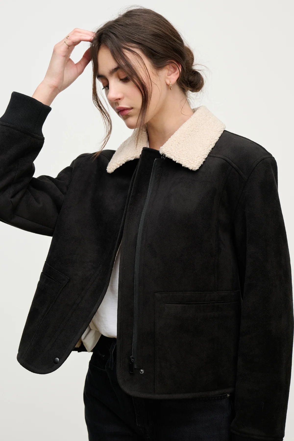 Juno Sherpa Jacket Jackets & Coats Velvet by Graham & Spencer