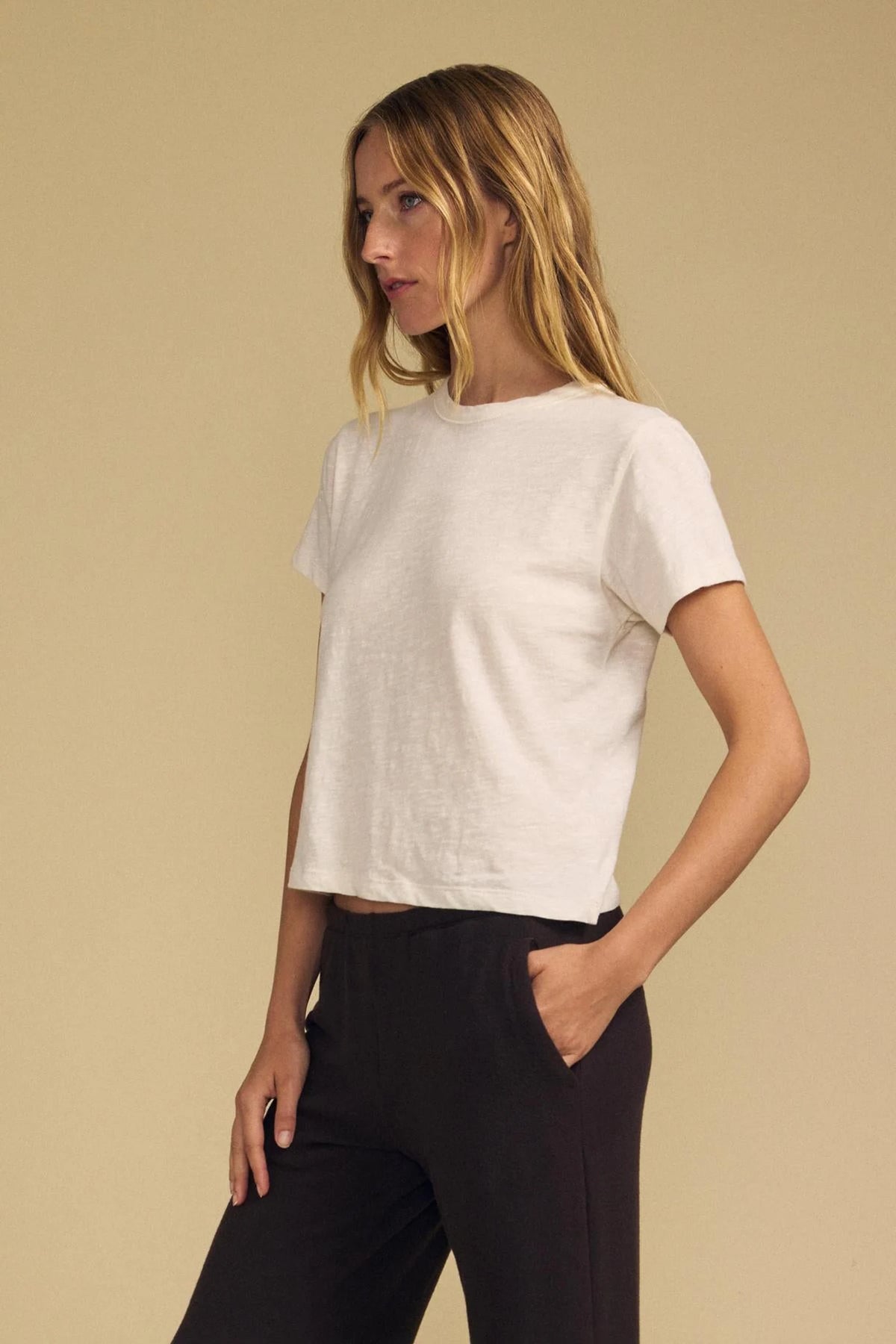Leigh Vintage Cotton Jersey Short Sleeve Crew Neck Tee Shirts &amp; Tops Velvet