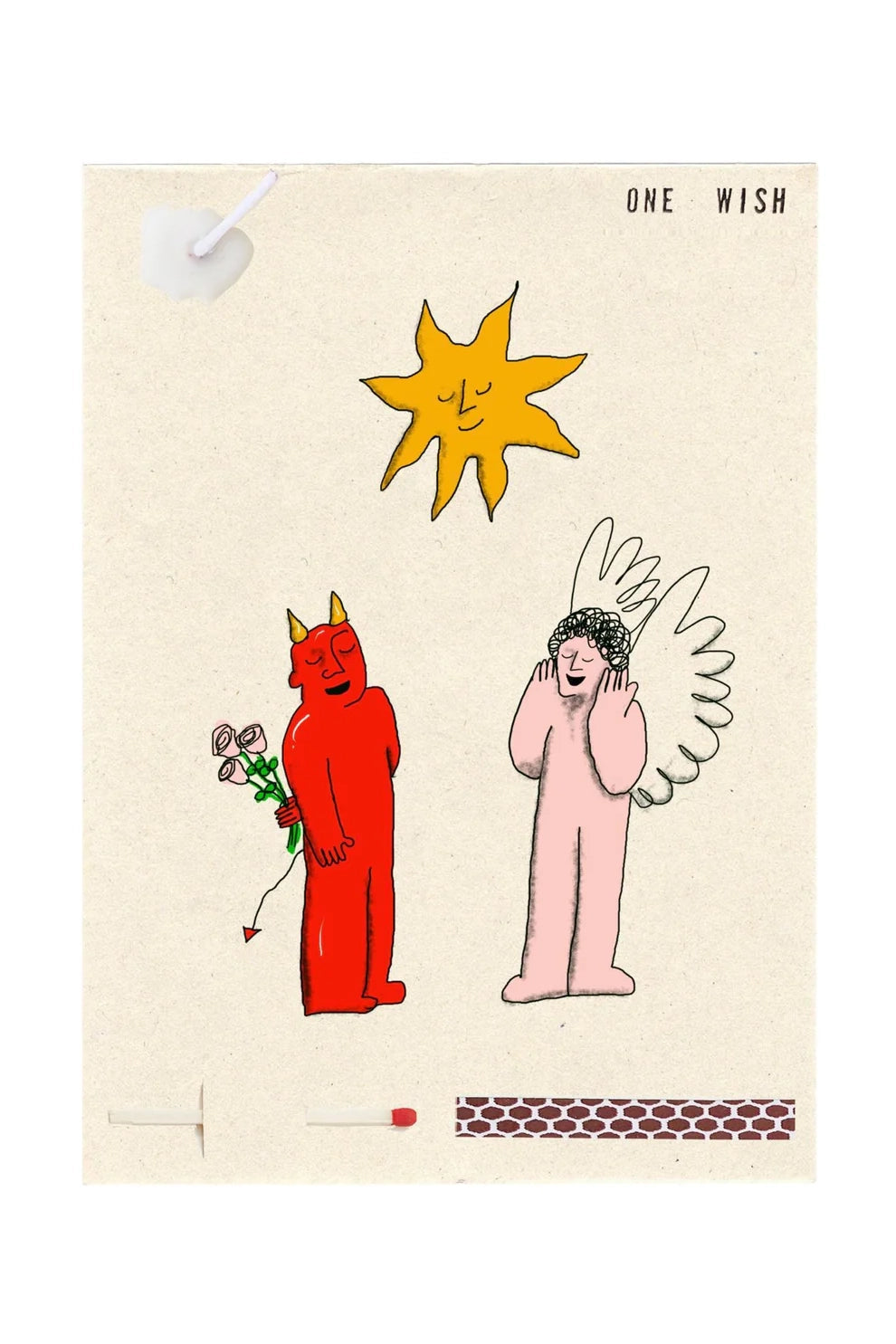 Angel Devil Flowers Card